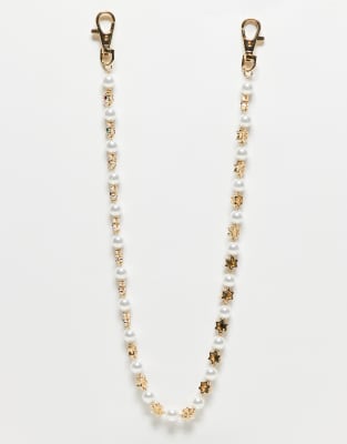 ASOS DESIGN ASOS DESIGN crystal star and pearl jeans chain-Gold