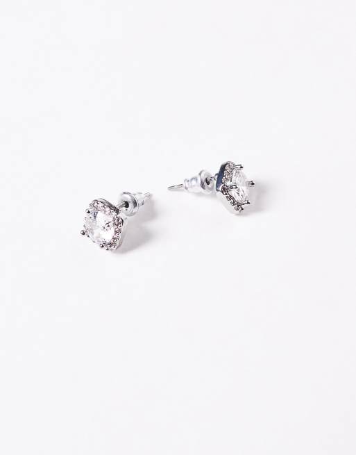 ASOS DESIGN crystal stud earring in silver tone, 3 of 3