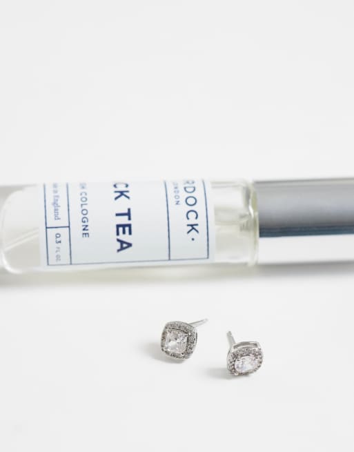 ASOS DESIGN crystal stud earrings in silver, 2 of 4