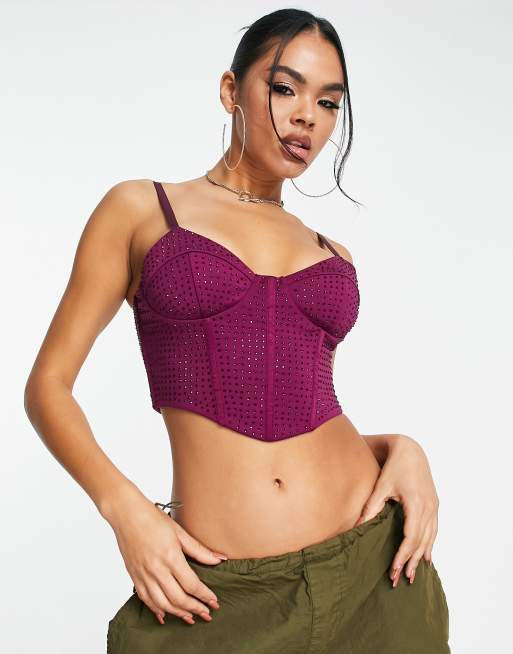 Women's Long Sleeve Sweetheart Corset Top - Future Collective