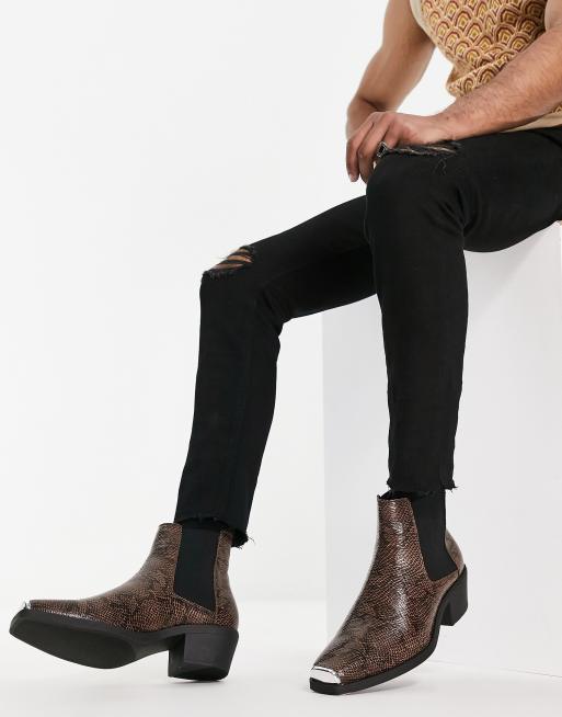 Asos snakeskin sale boots