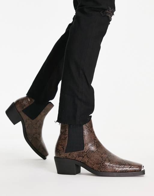 Faux snakeskin boots discount mens