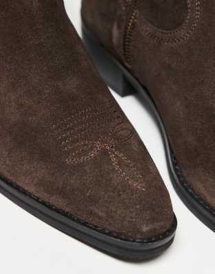 Asos Design Cuban Boots In Brown