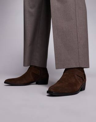 Asos Design Cuban Boots In Brown