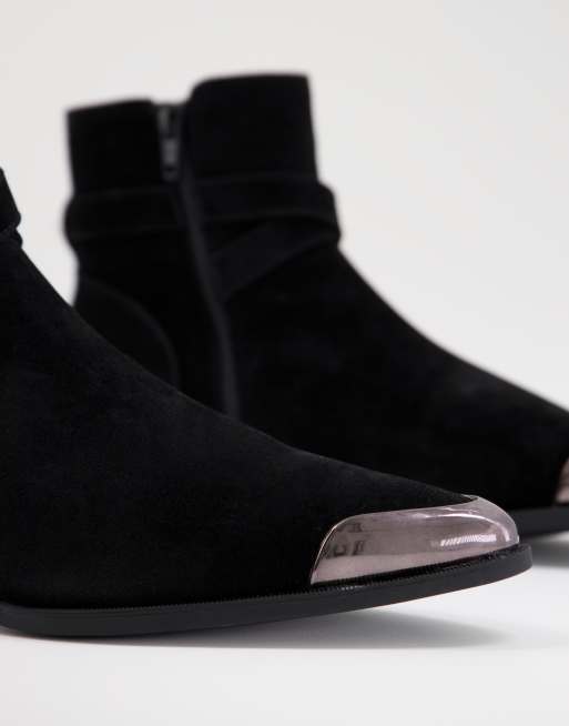 Asos design chelsea boots outlet in black faux suede