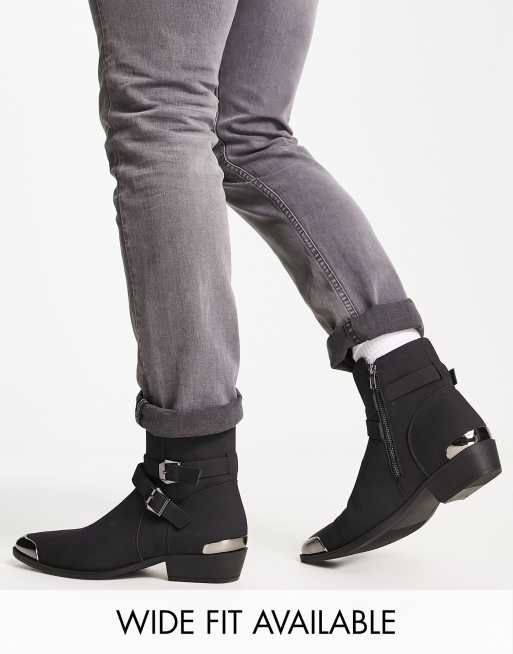 Chelsea boots with buckle on sale strap