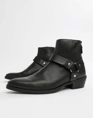 black buckle chelsea boots