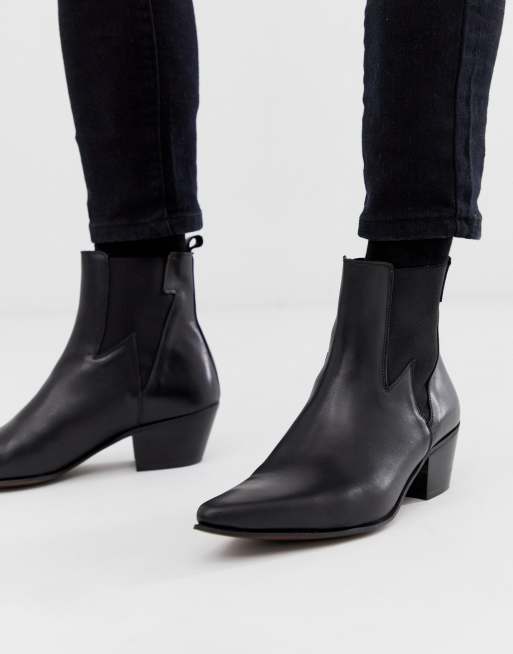 Asos cuban cheap heel boots