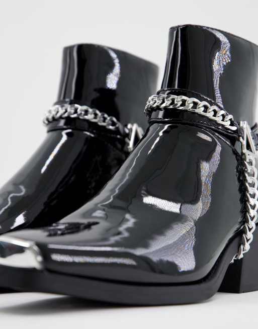 Asos patent leather boots best sale