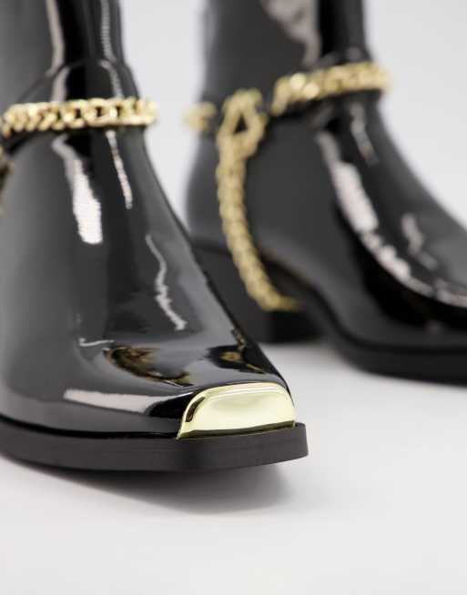 Black and store gold chelsea boots