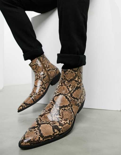 asos snakeskin boots