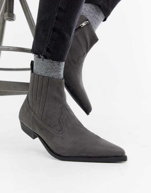 Asos grey clearance chelsea boots