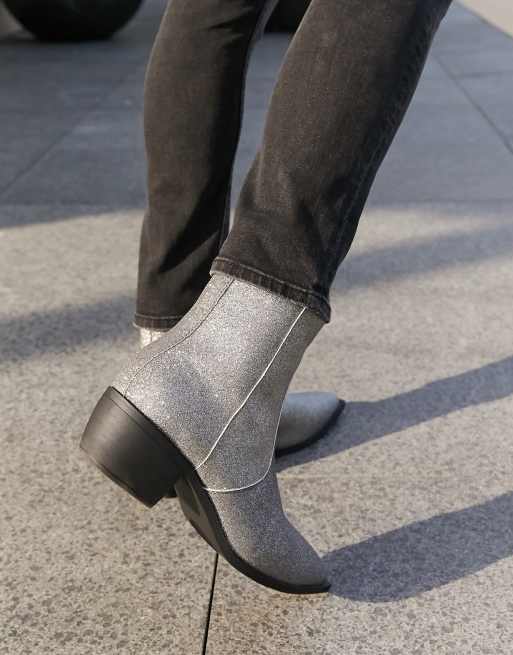 Grey deals glitter boots