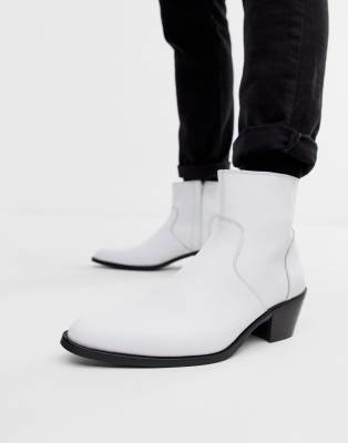 white chelsea boot