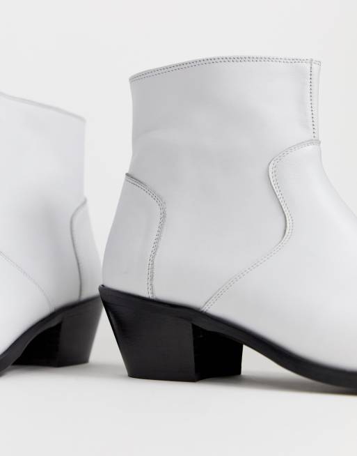 Mens white clearance cuban heel boots