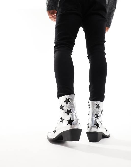 Silver boots hot sale with stars