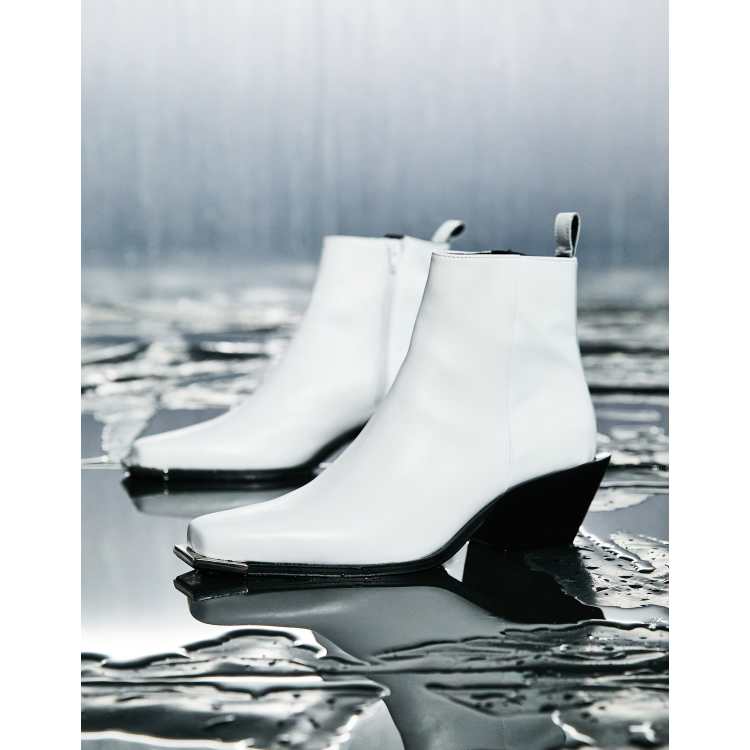 Asos white ankle boots best sale