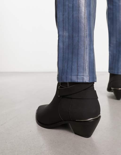 Asos design chelsea boots in black faux outlet suede