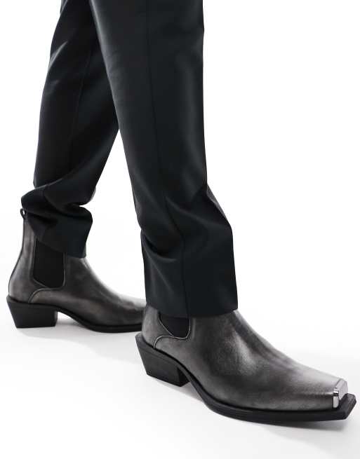 Red Tape side seam smart ankle boots in black leather