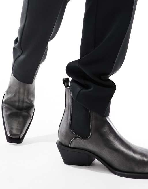 Red Tape side seam smart ankle boots in black leather