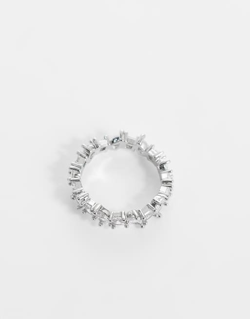 ASOS DESIGN cubic zirconia crystal stone ring in silver, 3 of 3