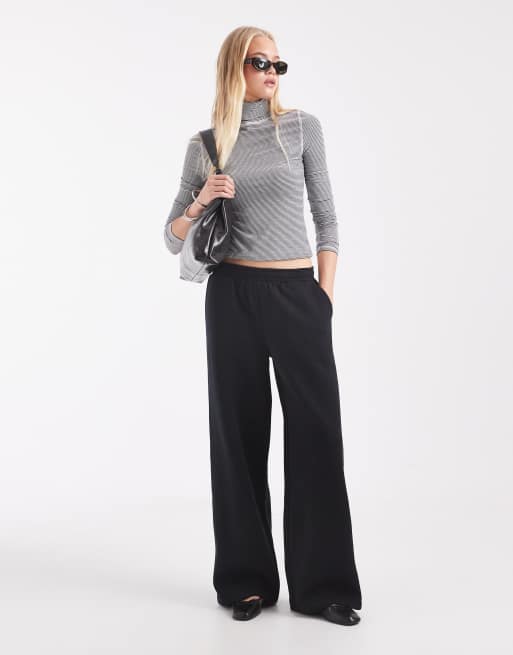 ASOS DESIGN - cuello vuelto suave de manga larga a rayas grises, 3 de 4