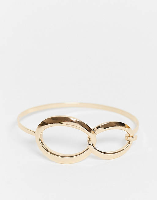 ASOS DESIGN cuff bracelet with double circles in gold tone | ASOS