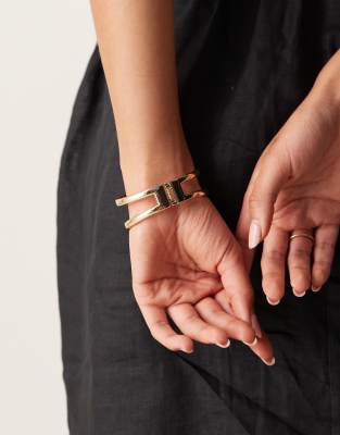 Asos Design Cuff Bracelet With Square Cut-out Detail