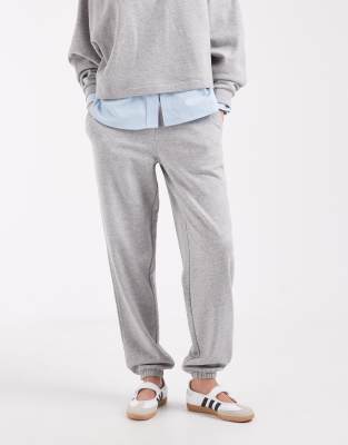 Asos Design Cuffed Brushback Joggers In Grey
