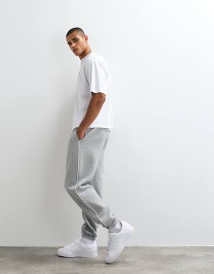 Asos Design Cuffed Sweatpants With Piping In Gray