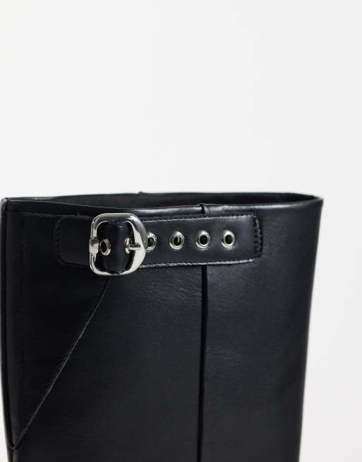 ASOS DESIGN Culhane botas camperas de media caña con cierre elástico en negro, 4 de 4