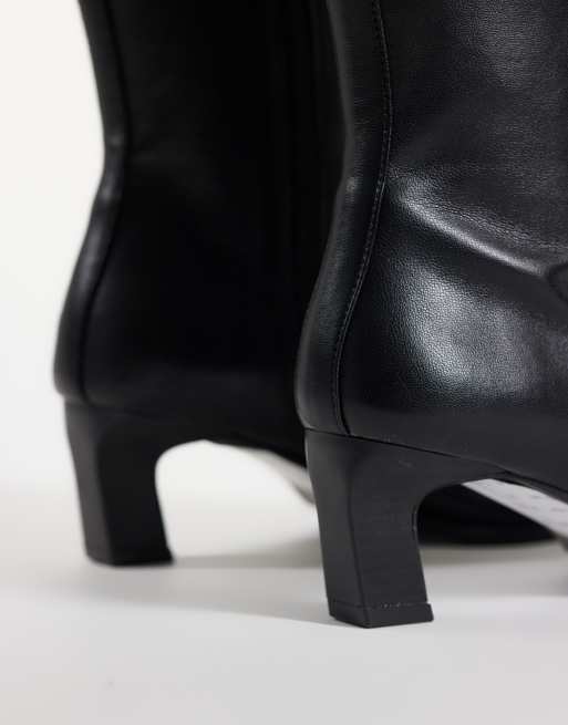 ASOS DESIGN Cullen lace up heeled knee boots in black, 4 of 5
