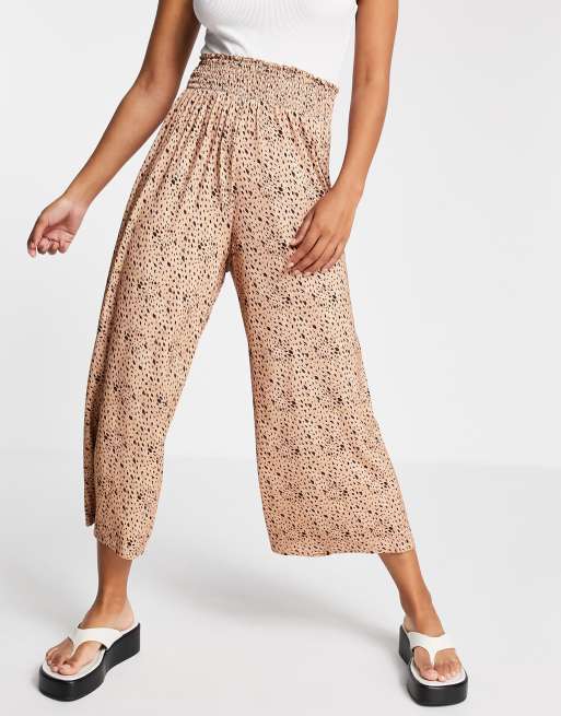 ASOS DESIGN - Culotte con vita arricciata animalier a fiori, 2 di 4