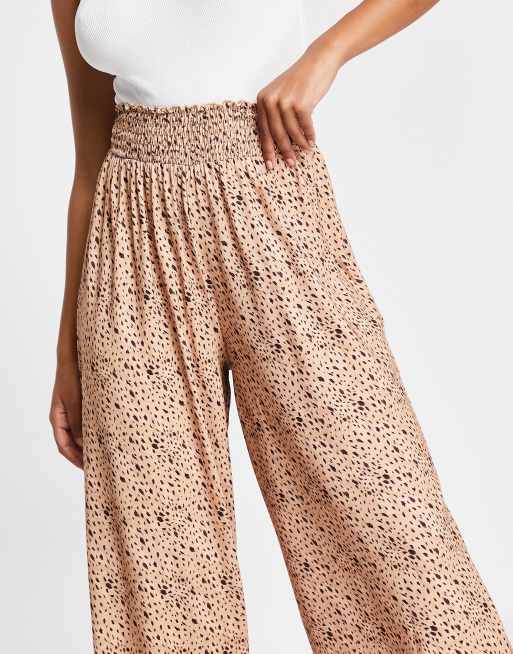 ASOS DESIGN - Culotte con vita arricciata animalier a fiori, 3 di 4