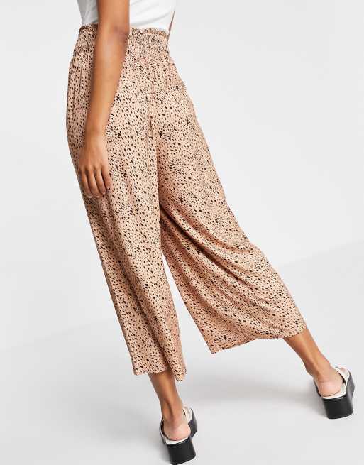 ASOS DESIGN - Culotte con vita arricciata animalier a fiori, 4 di 4
