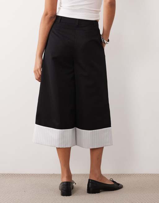ASOS DESIGN culotte met omslag in zwart, 3 van 5