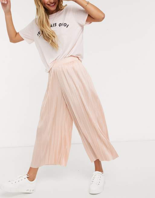 ASOS DESIGN culotte pants in pleated satin