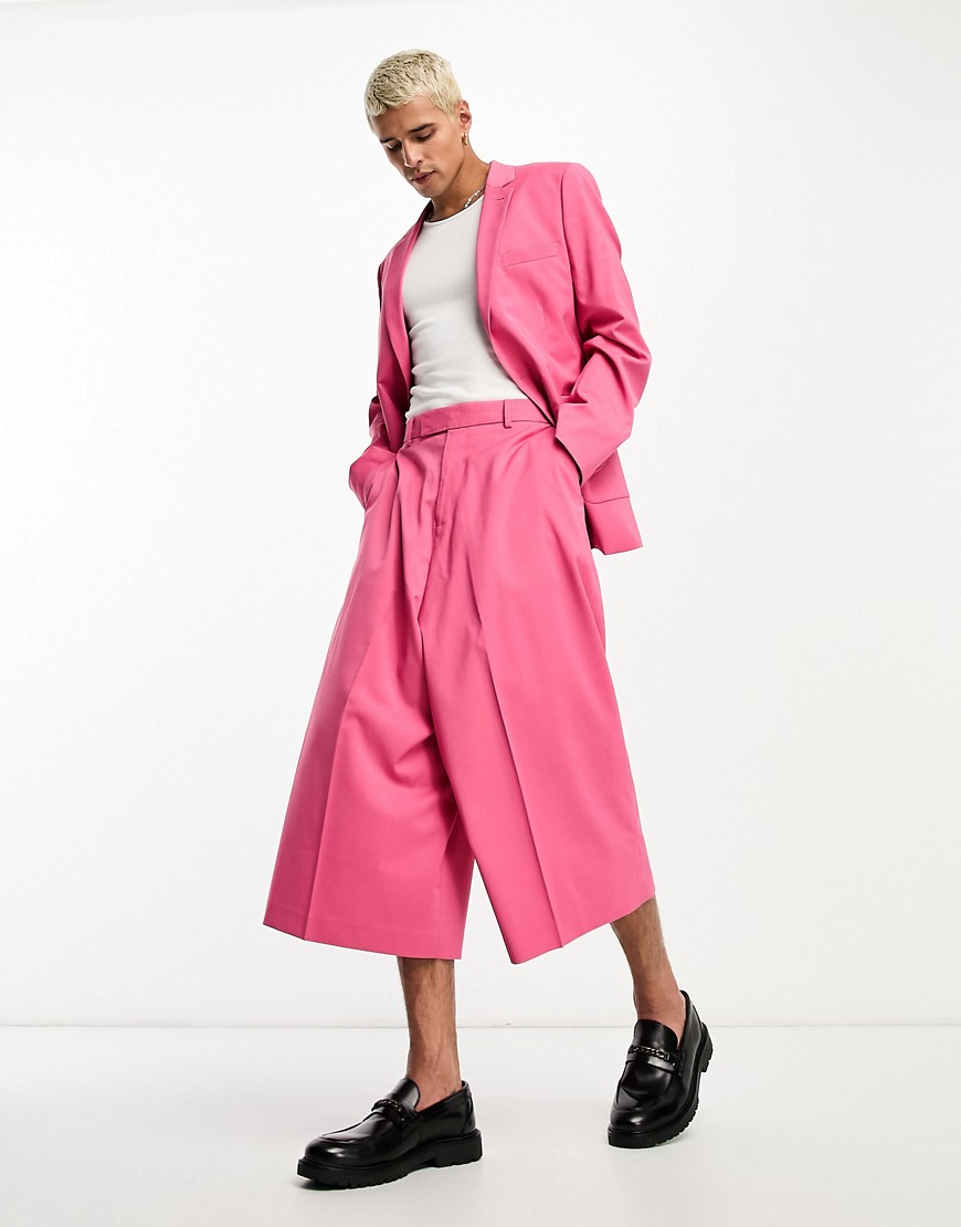 ASOS DESIGN culotte trousers in hot pink