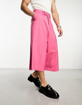 ASOS DESIGN culotte trousers in hot pink