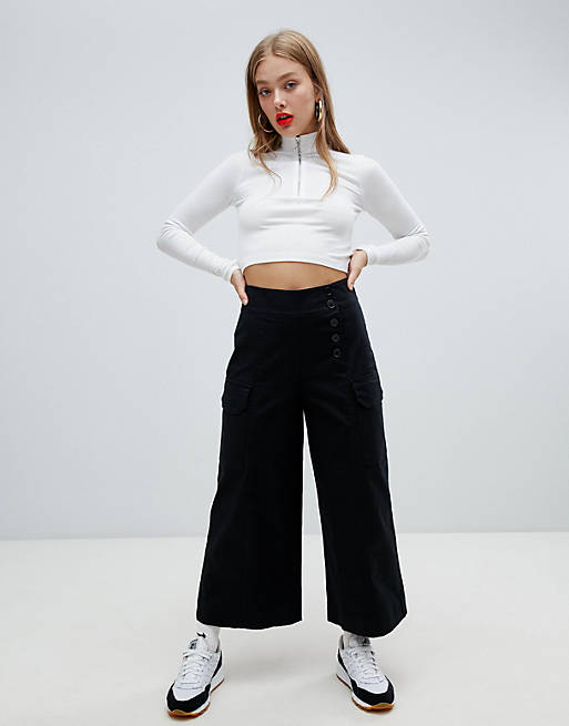 ASOS DESIGN culottes with wide leg and pockets | ASOS