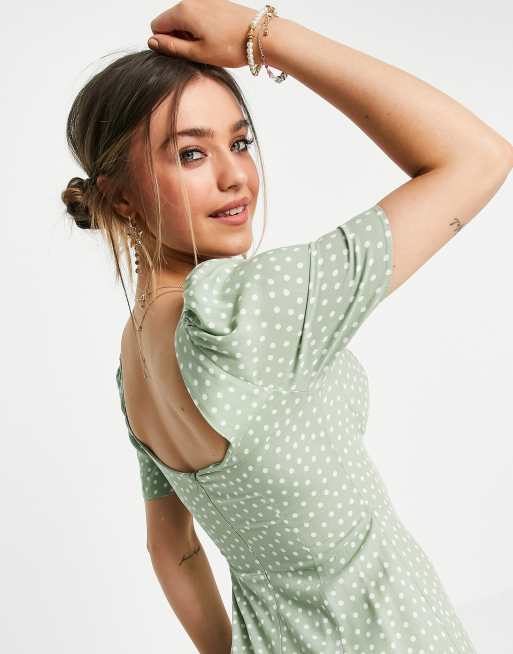 Asos green hotsell spot dress