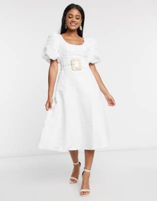 asos design white dress