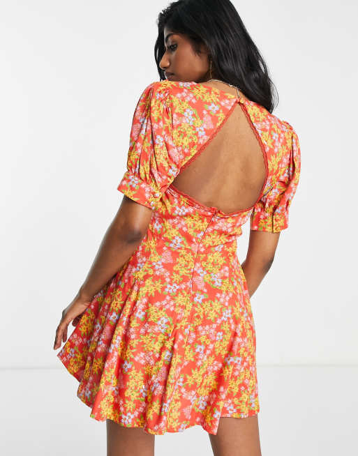 Asos red hot sale tea dress