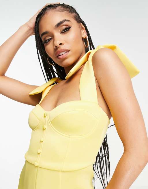 Asos yellow prom dress best sale