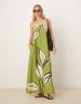 ASOS DESIGN cupro bandeau maxi dress in mono dot print