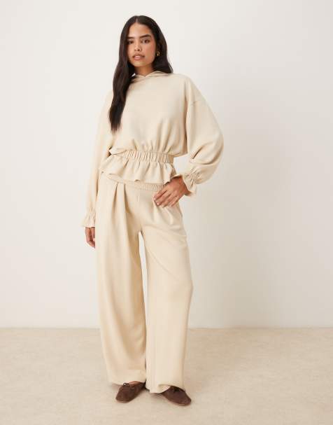 ASOS DESIGN cupro co ord in stone - view 1