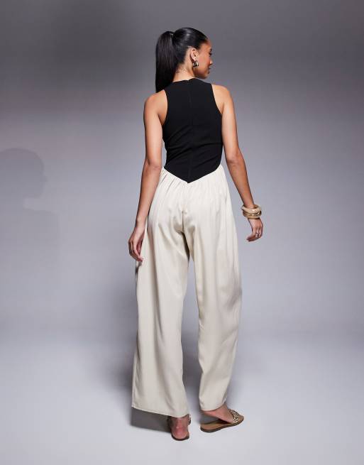 ASOS DESIGN - Cupro-jumpsuit i hybridjersey med brede ben, 2 af 4