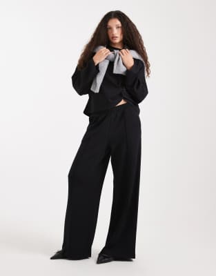 Asos Design Cupro Twist Front Sweatshirt In Black