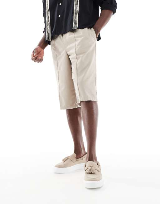 ASOS DESIGN - Mocassins en daim à pampilles et semelle compensée - Taupe 