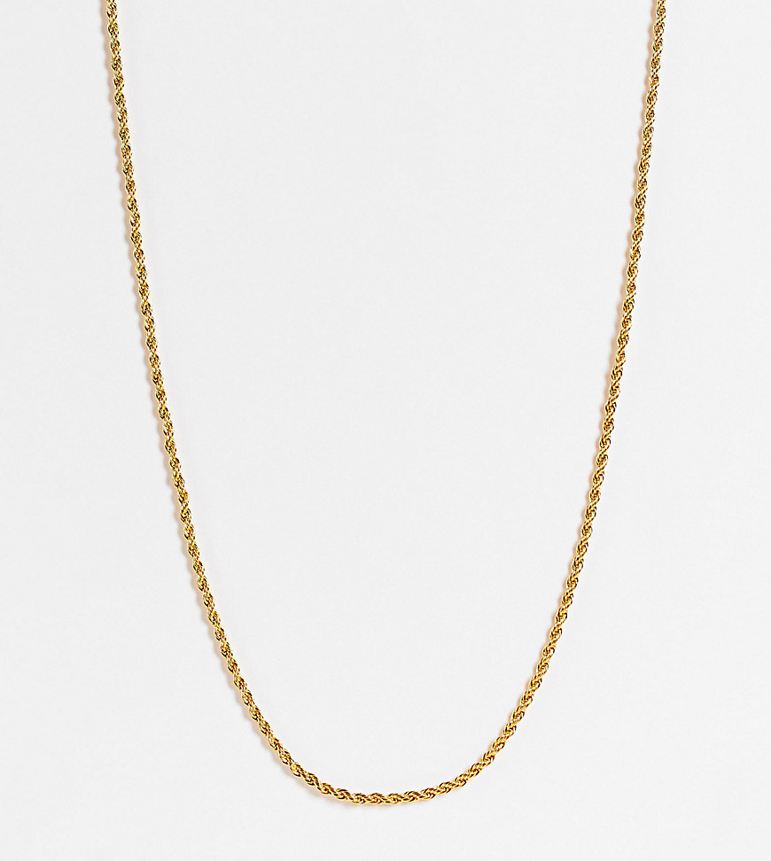 ASOS DESIGN Curve 14k gold plated necklace in mini rope chain design